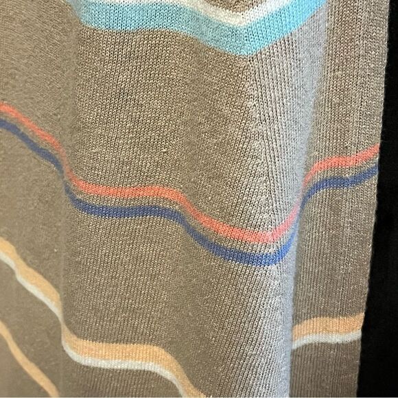 J. Jill Linen Blend Open Front Ladies Cardigan Women’s Tan Stripe Med Petite - Picture 8 of 8